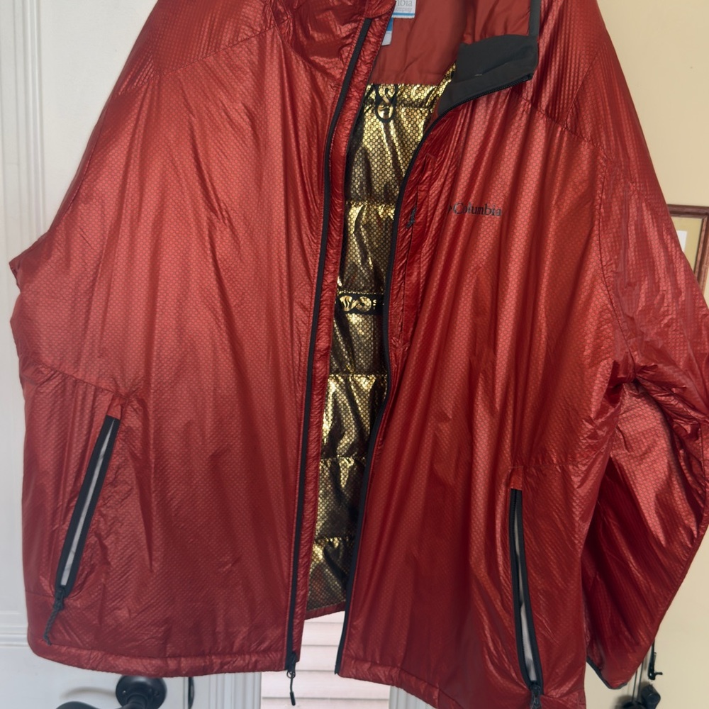 Columbia Orange Jacket with Gold Accents